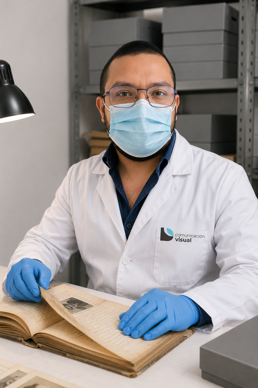Operador con mascarilla
